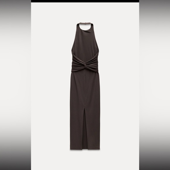 Zara Open Back Halter Dress sz M - Picture 9 of 10